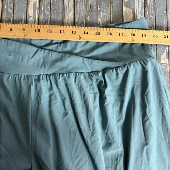 Halara Breezful Women's 2X High Waisted Crossover Quick Dry Stone Blue Wide Leg - Picture 7 of 11